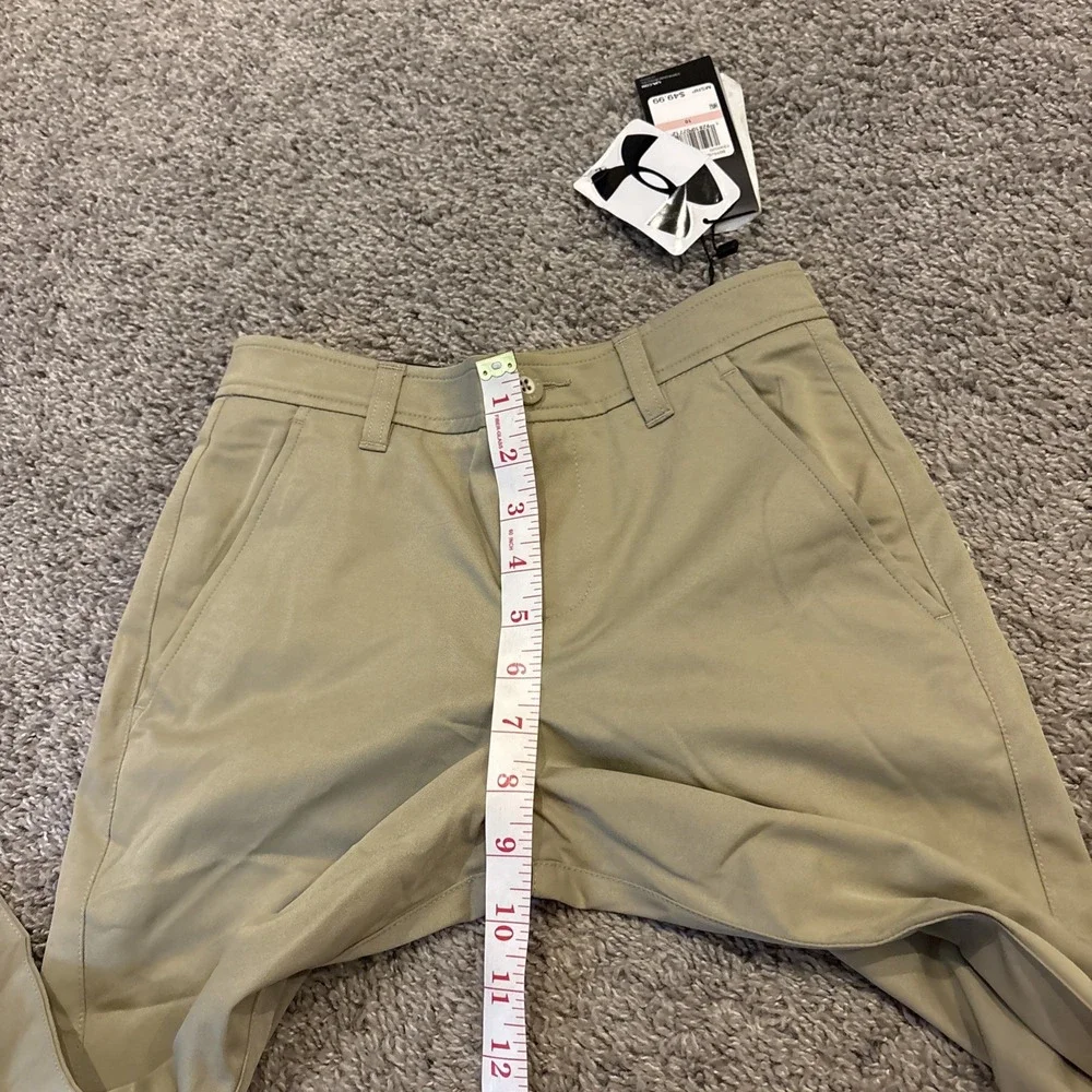 Under Armour Boys Khaki Pants Size 10 Stretch Athletic Uniform Golf Play $49.99